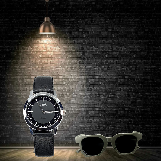 HMT Quartz Black Belt Stylish Watch